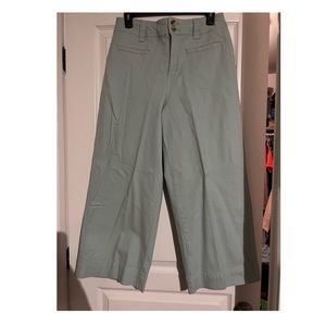 mint green wide leg capris